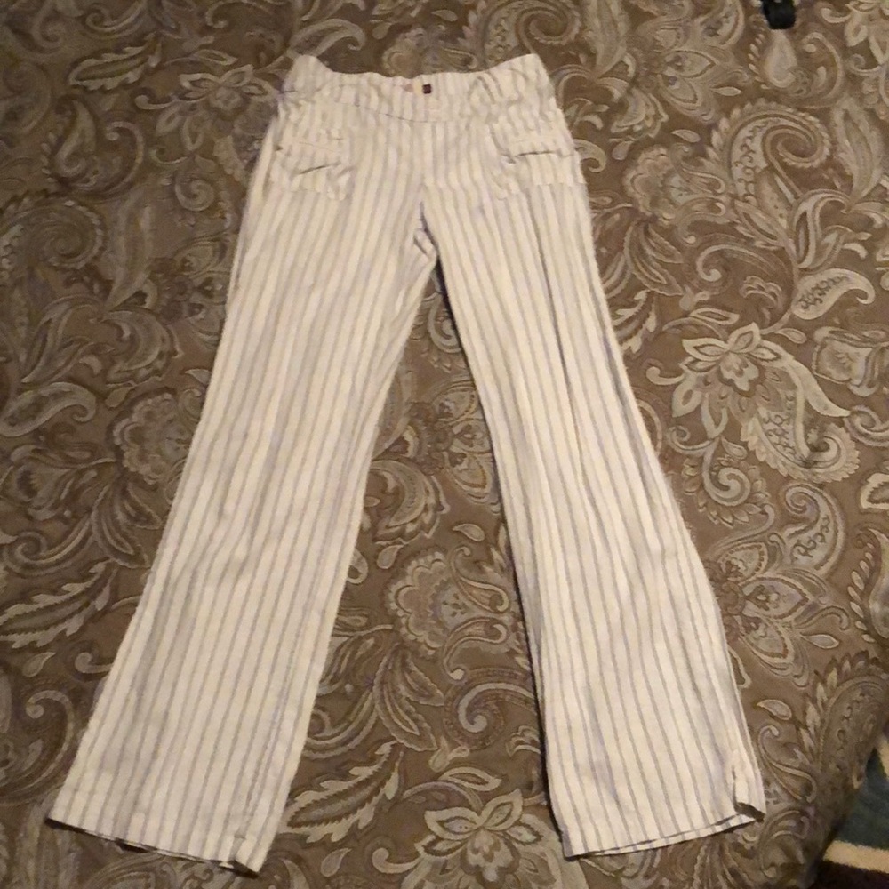 Pinstriped cotton pants
